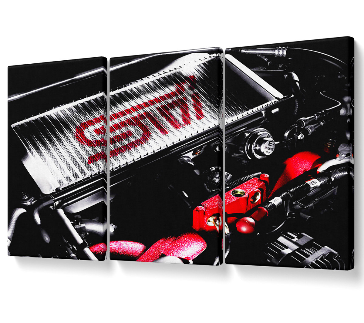 Ebern Designs Formula One Engine - 3 Piece Wrapped Canvas Graphic Art ...