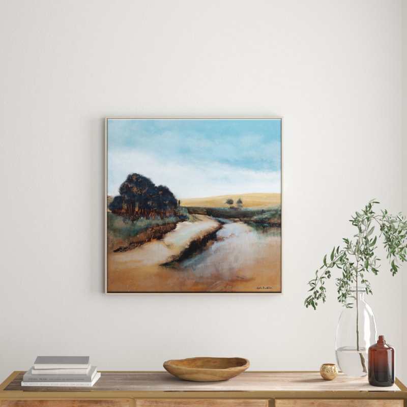 Story Brook by Lydia Ben-Natan - Painting on Canvas, 41cm H x 41cm W, Timber