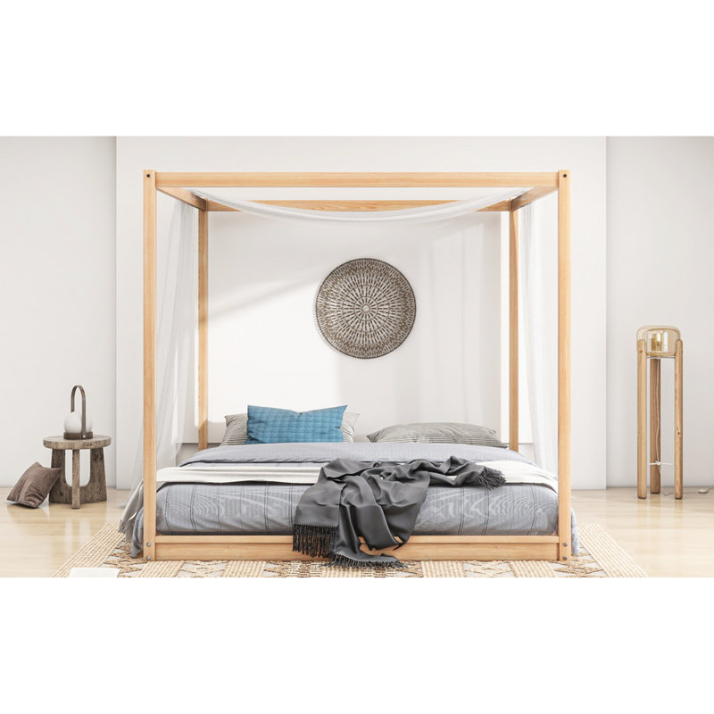 Très grand lit plateforme à baldaquin au format naturel - Stable et élégant pour la construction d'une chambre à coucher