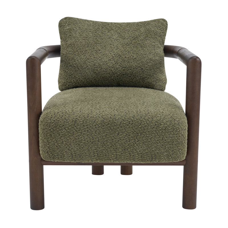 Chaise d'appoint rembourrée Hendrix, Olive Green Cushion/Walnut Frame