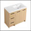Meuble-lavabo autoportant modulaire de 36 po avec lavabo en résine, chêne clair, rangement spacieux et conception durable