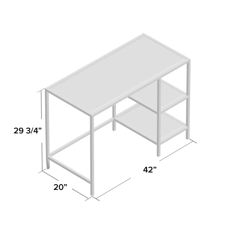 Glass Top Metal Base Writing Desk, Gold
