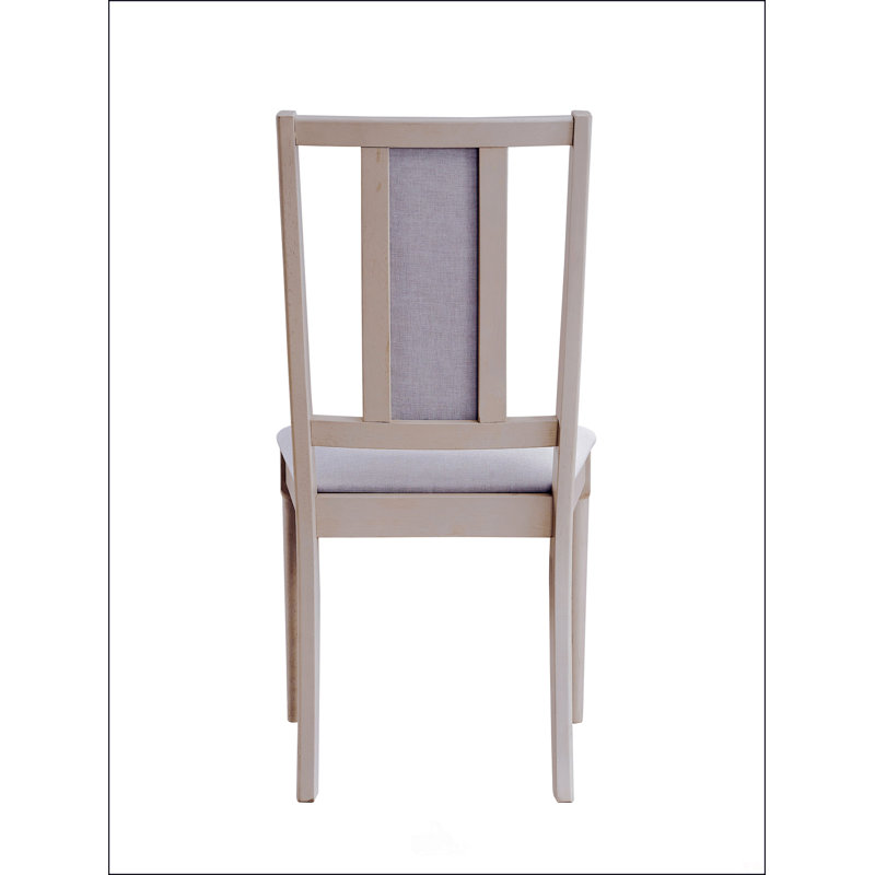 Chaise d'appoint en lin beige et finition naturelle