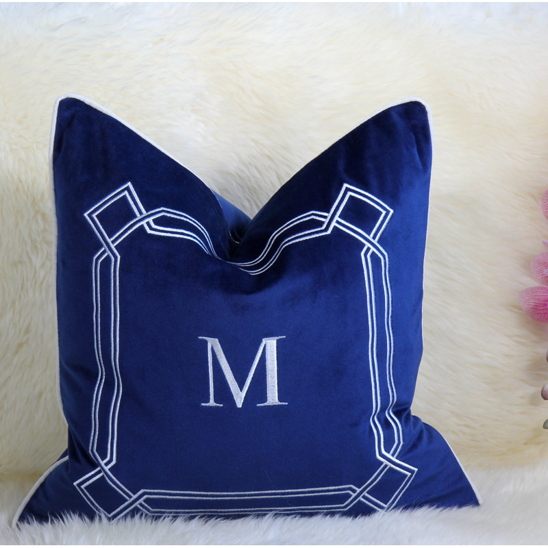  Housse de coussin en velours, Bleu