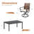 6-Person 63" L Rectangular Outdoor Dining Set With Cushioned Swivel PE Rattan Dining Chair-1258541897