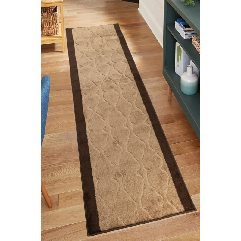 Tapis marocain beige à motif de treillis, Tapis de couloir 2 pi 6 po x 20 pi