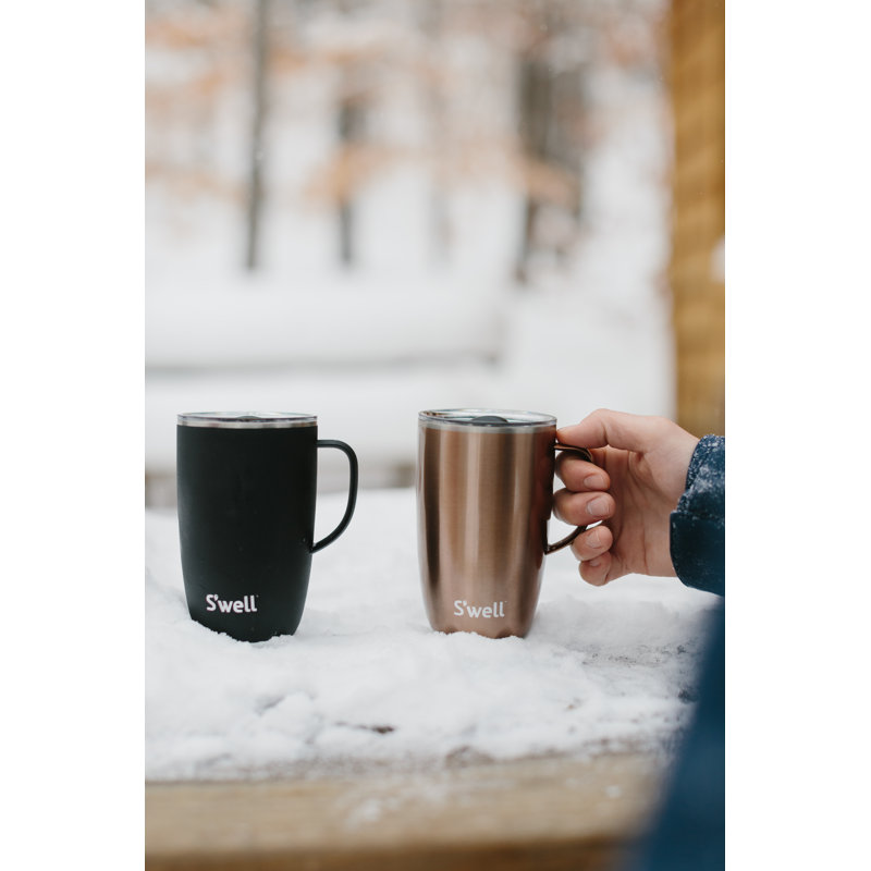 S'well 350ml Vacuum Insulated Stainless Steel Travel Mug, Black