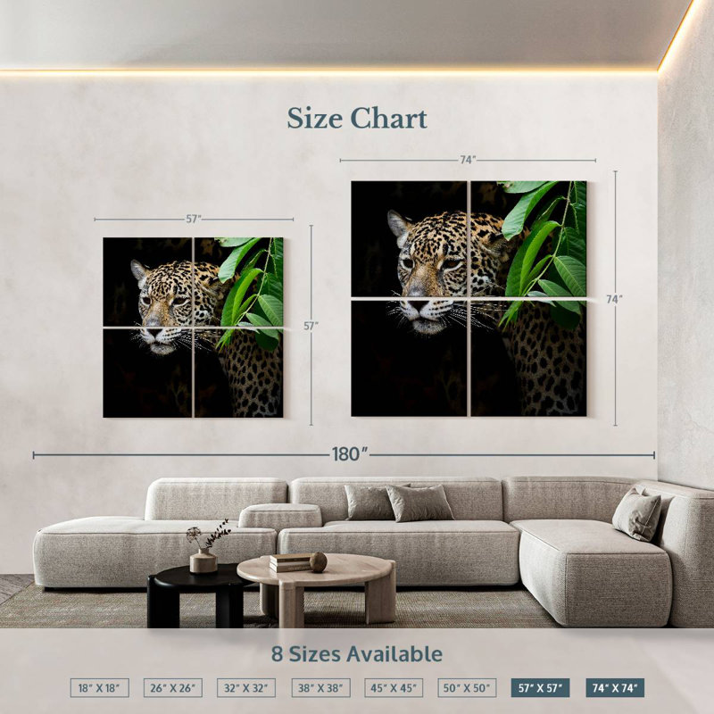 Lurking Jaguar, 57" H x 57" W