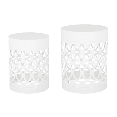 Outdoor Metal S/2 End Table