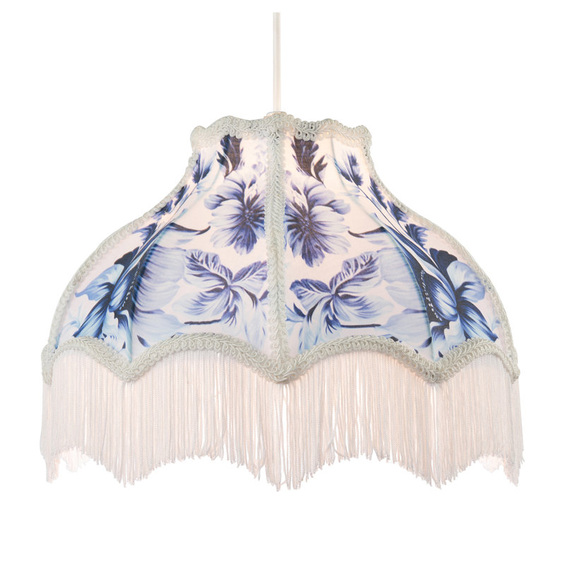 21 cm H Drum Cotton Lamp Shade ( Screw On ) in Blue