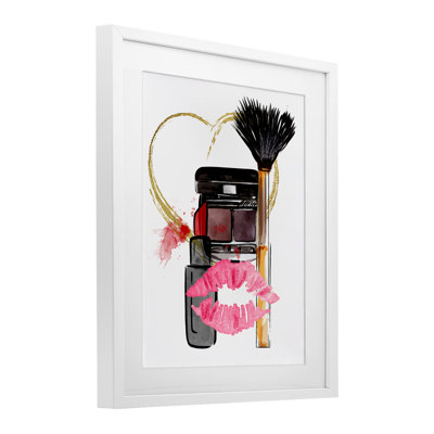 Mwah Beauty Products & Kiss, reproduction encadrée sous verre, conception de Jesse Keith