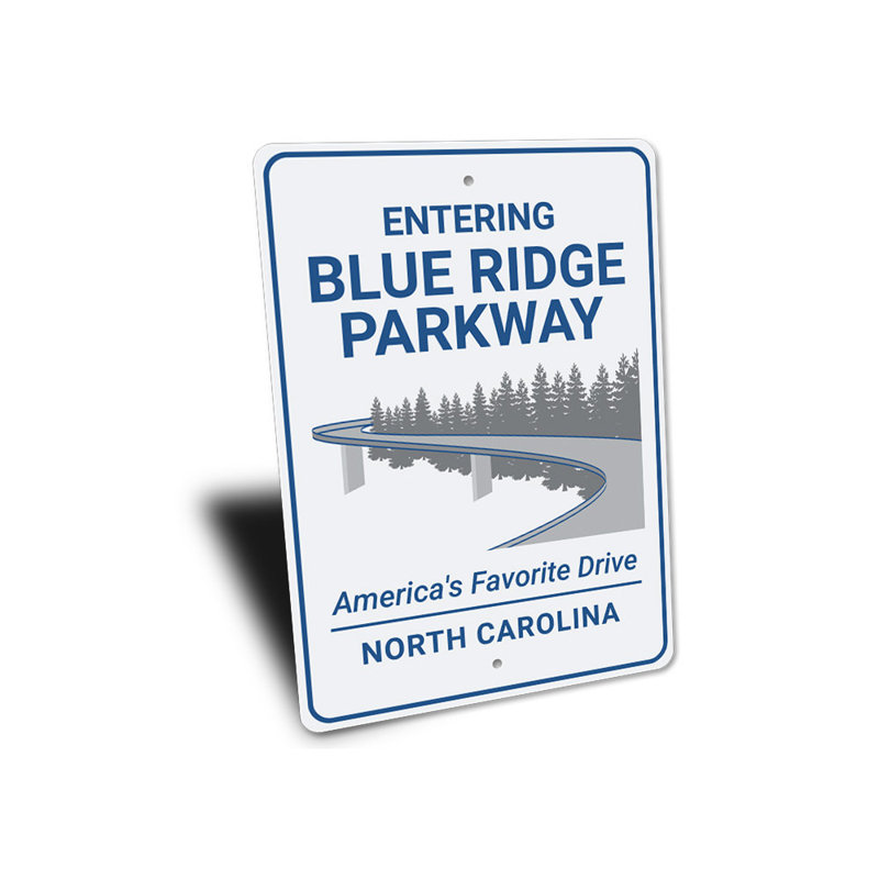 Panneau en aluminium Blue Ridge Parkway, H 14 po x l 10 po x P 0,04 po