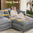 Maarif 151'' Oversized Sectional Sofa U-Shaped Couch with Ottomans-785226078