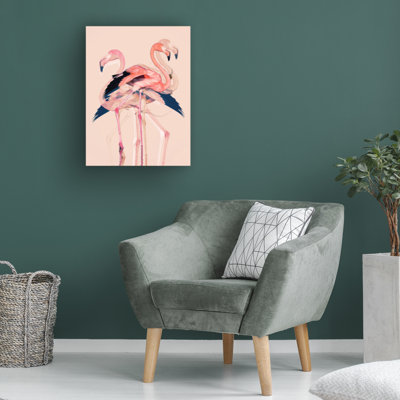 Flamants roses modernes et contemporains 3 sur toile