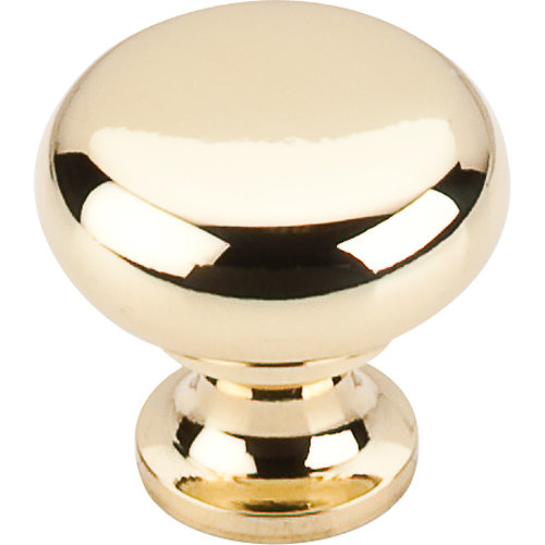 Flat Faced 1 1/4" Diameter Round Knob, Polished Brass
