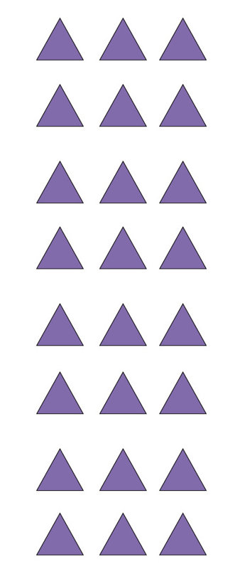 Décalcomanie murale triangle design, H 65 po x l 21 po x P 0,01 po, Lavande