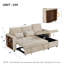Convertible Sofa Bed With Reversible Storage Chaise And Usb-324295419