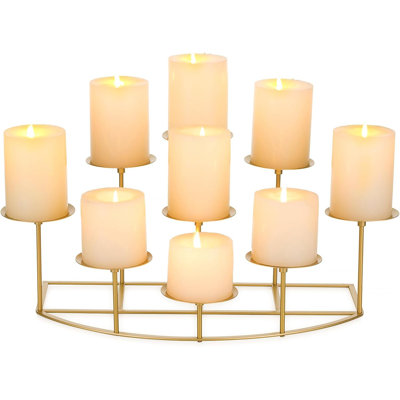 Gold Metal Candelabra Fireplace Candle Holder