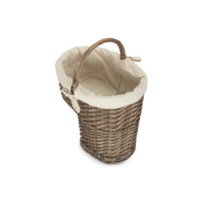 Wicker Stair Storage Basket with Lining
