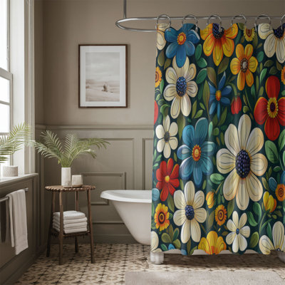 Flower Circles - Rideau de douche Premium