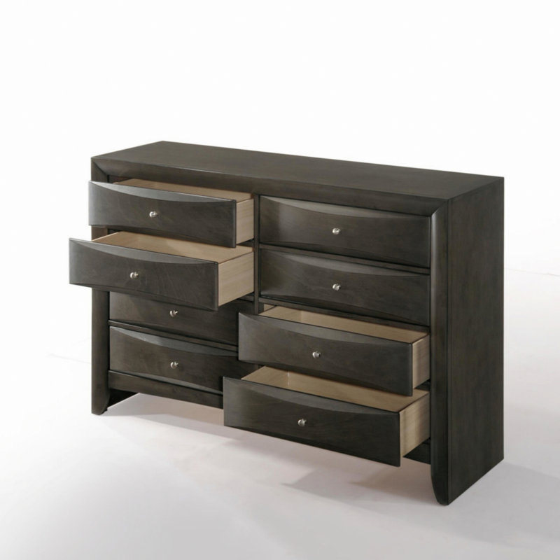 Commode 8 tiroirs avec glissement en douceur et construction durable pour le rangement, commode décorative pour le rangement