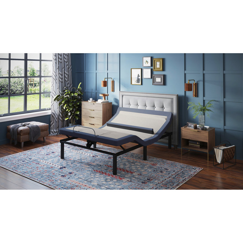 Lit réglable très grand King Bt6500 avec inclinaison de la tête / du pied, fonction de massage et base programmable à distance pour la tête / le pied, contrôle sans fil à 3 niveaux de massage