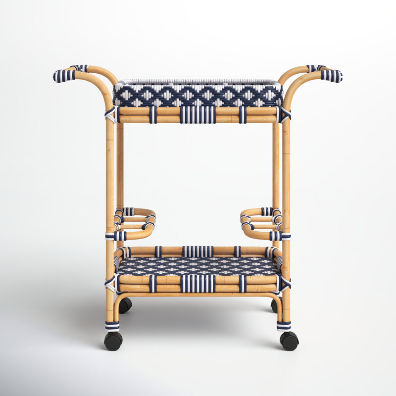 Domenica Bar Cart, Blue/white