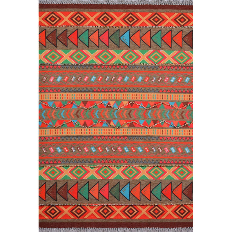 Iyleen Performance Washable Geometric Indoor / Outdoor Rug, Rectangle 5'1" x 7'7"