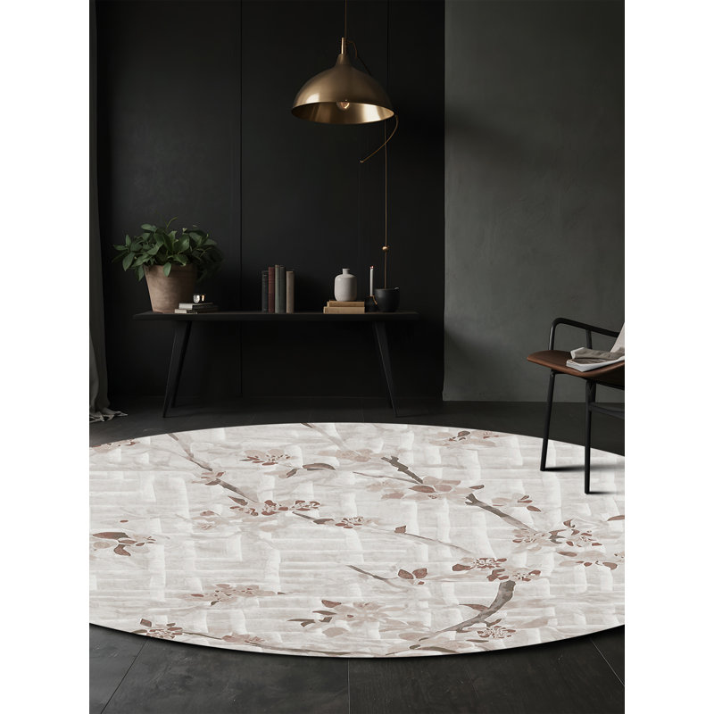 Silky Soft Plush Gray Area Rug, Round 7'