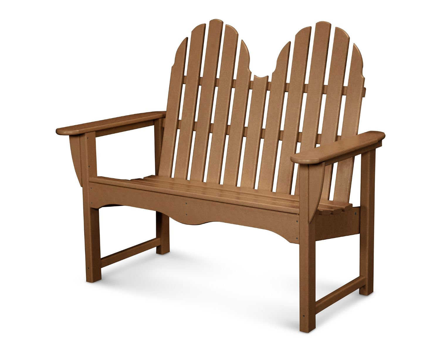 POLYWOOD® Classic Adirondack 49" Garden Bench, Dark Teak