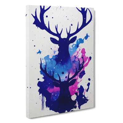 XC1022-4799X Two Painted Stags No.4 Abstract - Wrapped Canvas Print