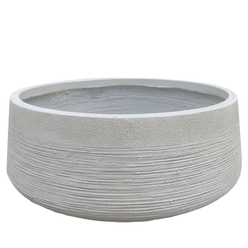 Fibreglass Plant Pot, Beige, 18cm H x 44cm W x 44cm D