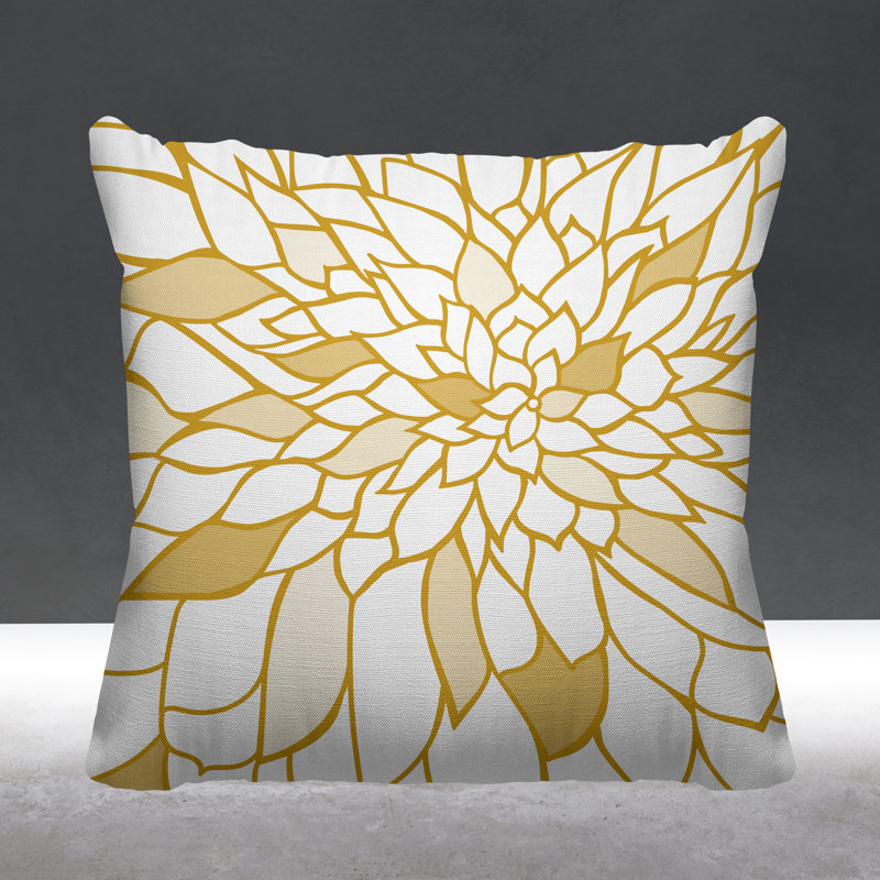 Coussin Romi, 15 po x 15 po, Jaune