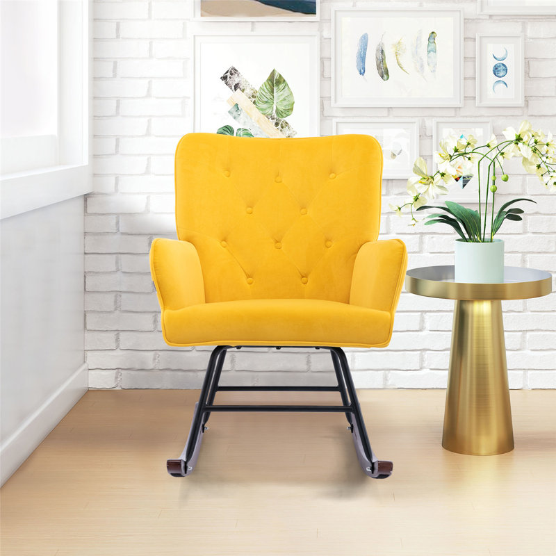 Chaise berçante McRae-Helena, Jaune