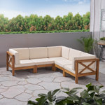 Luthersville Acacia 5 - Person Modular Patio Conversation Set with Cushions