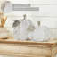 Ensemble de 2 citrouilles blanches en bois blanc
