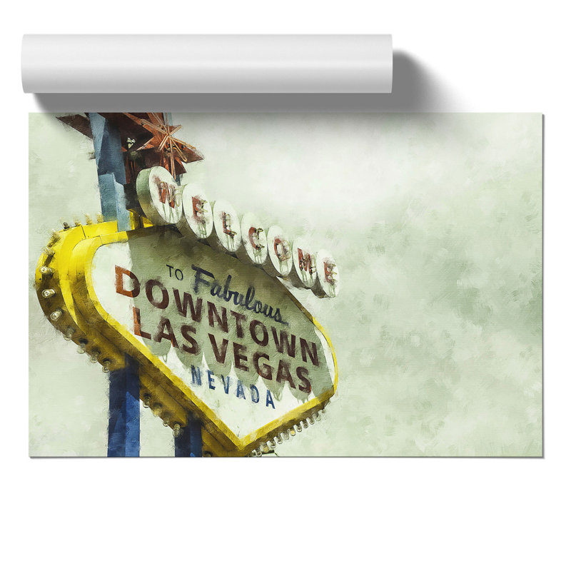 Las Vegas Sign Painting - Frameless Print, 21cm H x 30cm W x 0.1cm D