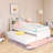Wood Frame Twin Size Bed With Trundle,Bookcase-2057102597