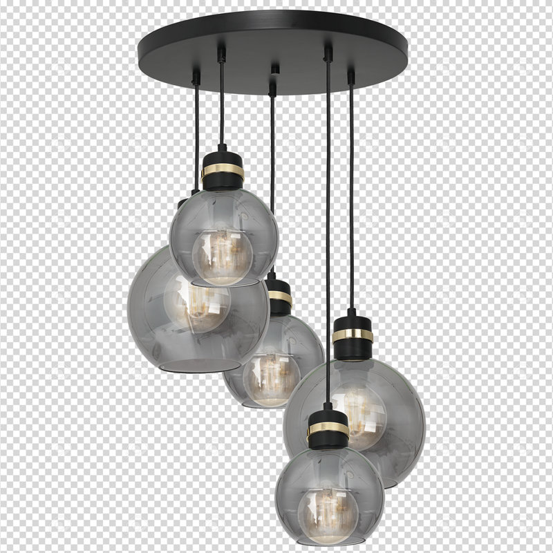 Vandewa 5 - Light Black/Gold Sphere Pendant