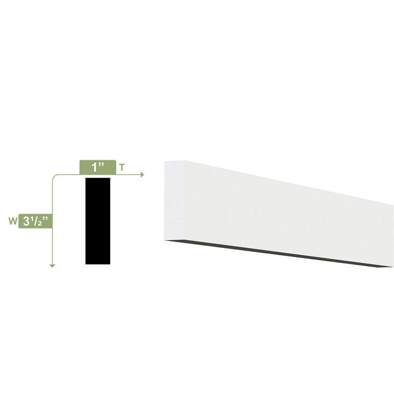 Unfinished PVC 8-ft Trim Board for Interior and Exterior