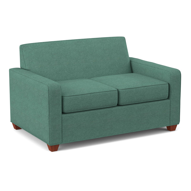 Avery 56" Square Arm Loveseat, BM Cherry, Antic Lagoon