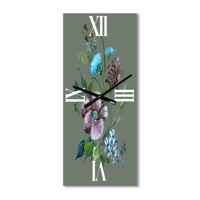 Horloge murale traditionnelle mauve et turquoise, Petit