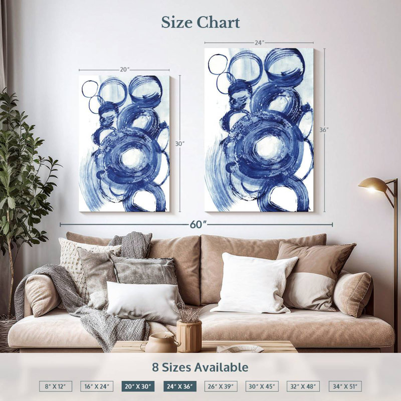 Étude du cercle bleu Avery II, H 36 po x l 24 po