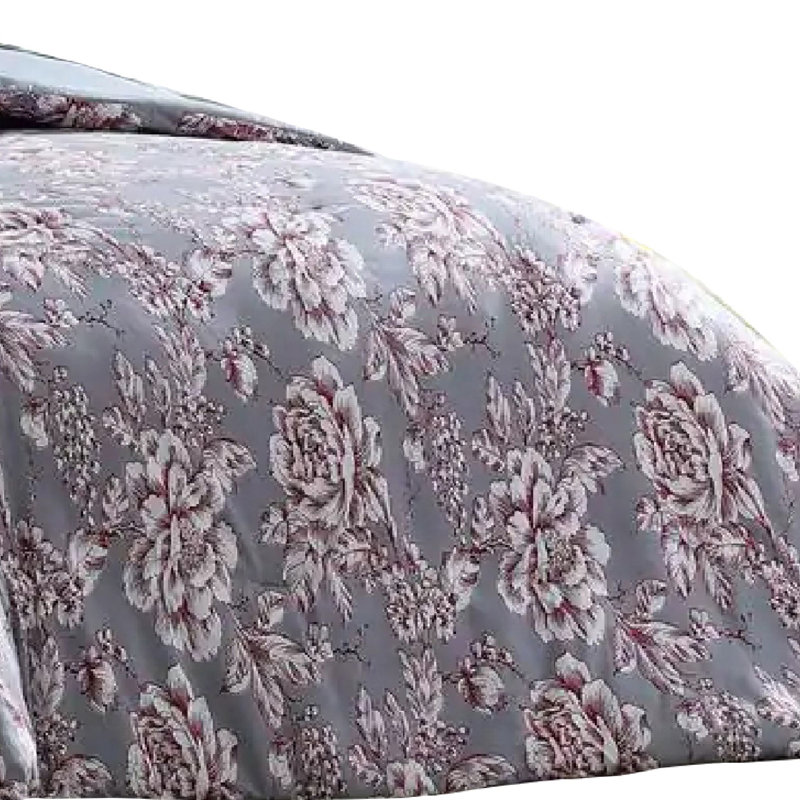  Ensemble d'édredon en microfibre mauve / gris 8 pièces, Édredon très grand + 7 articles supplémentaires