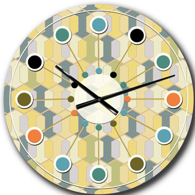 Abstrait rétro géométrique II - horloge murale moderne Mid-Century