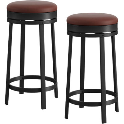 Swivel Bar Stool with Iron Frame