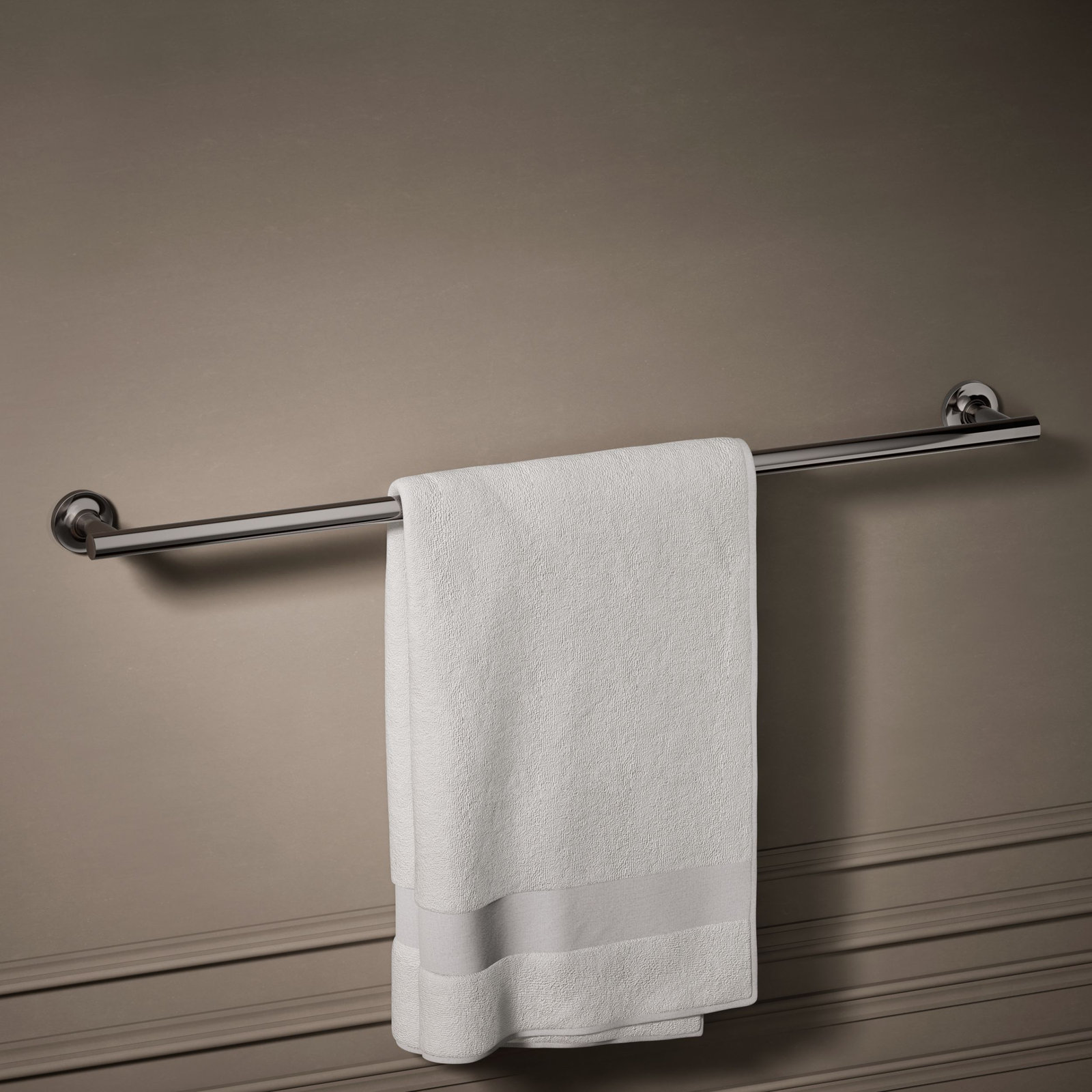 Purist 30" Wall Mounted Towel Bar, 1.88" H x 31.68" L x 3.25" D, Vibrant Titanium