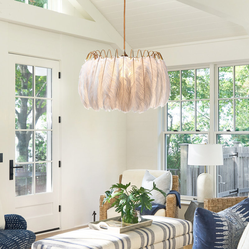 Luxurious Feather Chandelier With Lights