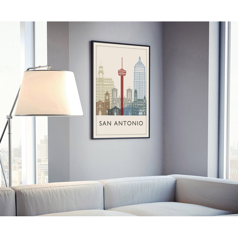 Illustration de San Antonio, villes américaines, affiche non encadrée, art mural Texas State, H 14 po x l 11 po x P 0,35 po