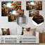 Cozy village in Autumn Moonlit II - Art mural en métal City Art Deco-479331526